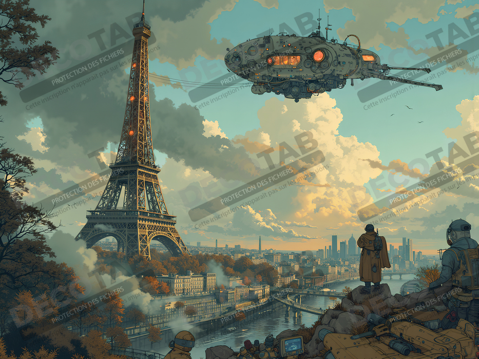 Tableau de Paris SF futuriste