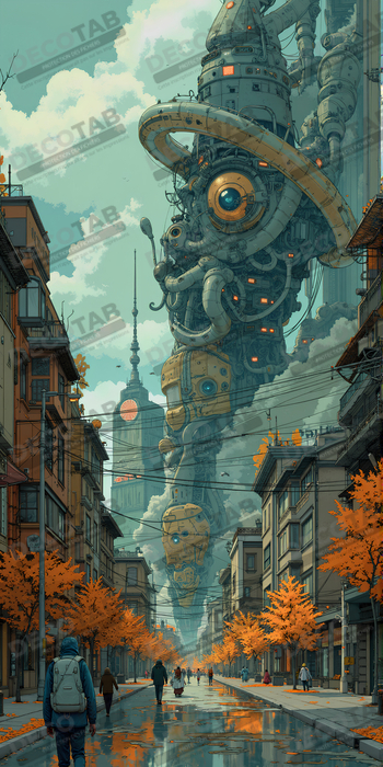 Tableau paysage urbain science-fiction