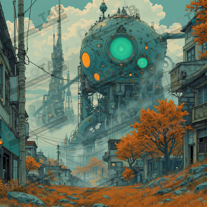 Tableau d'un paysage futuriste