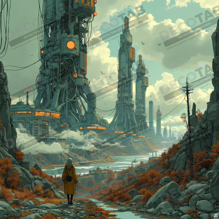 Tableau d'un paysage futuriste