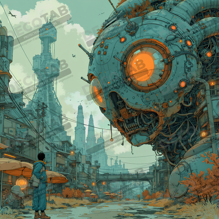 Tableau d'un paysage futuriste