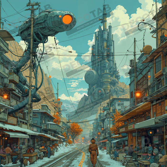 Tableau d'un paysage futuriste