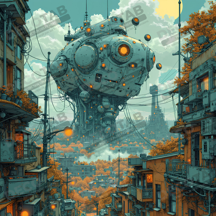 Tableau d'un paysage futuriste