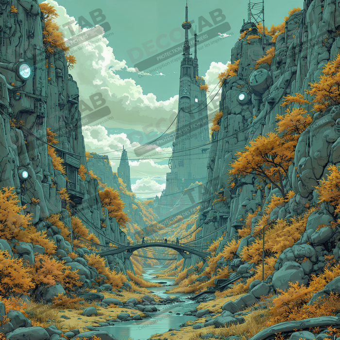 Tableau d'un paysage futuriste