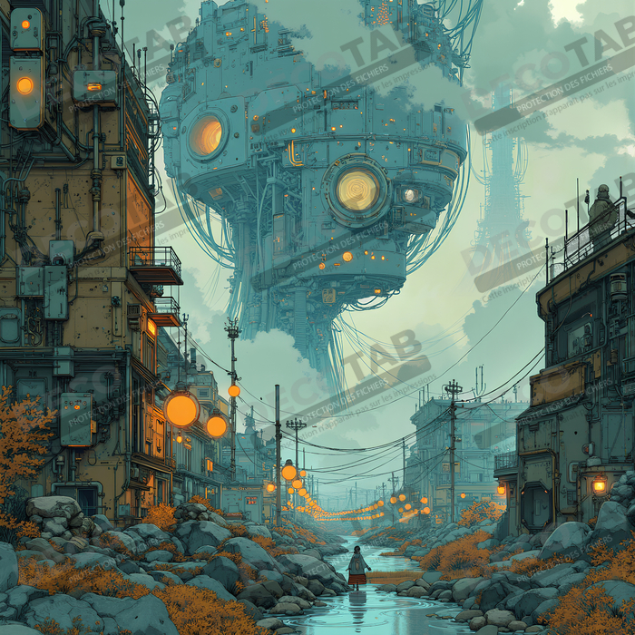 Tableau d'un paysage futuriste