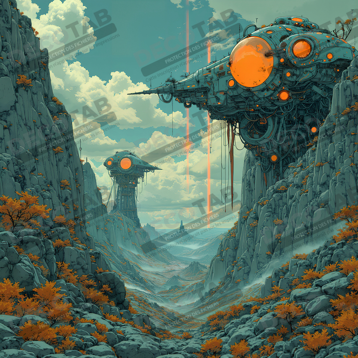 Tableau d'un paysage futuriste