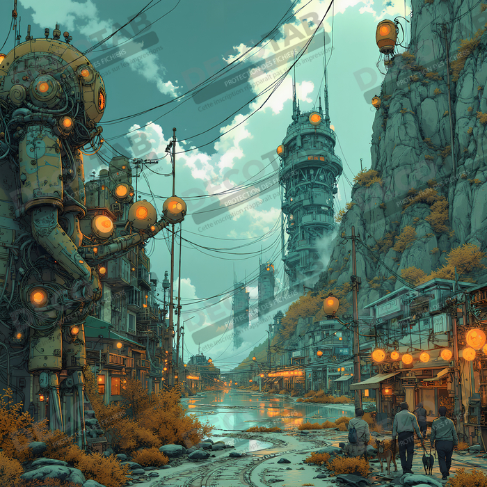 Tableau d'un paysage futuriste