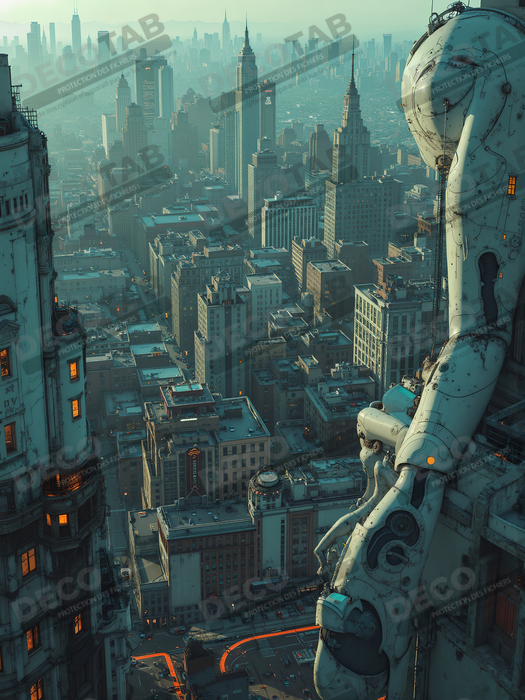 Tableau urbain futuriste : Métropole imaginaire impressionnante