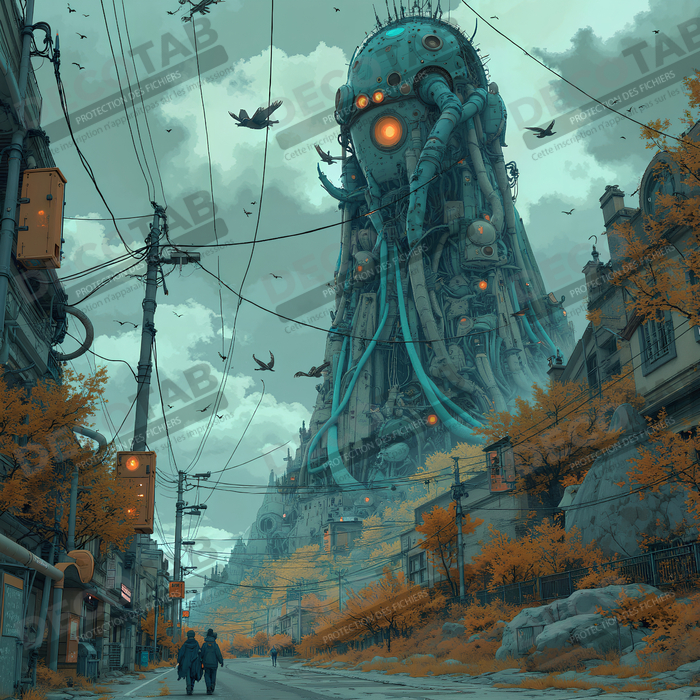 Tableau d'un paysage futuriste