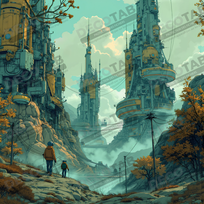 Tableau d'un paysage futuriste