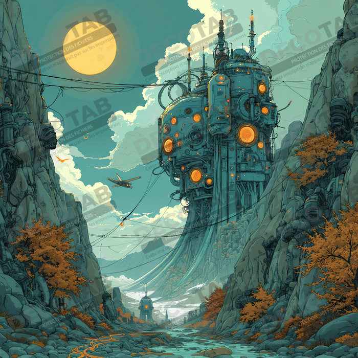 Tableau d'un paysage futuriste