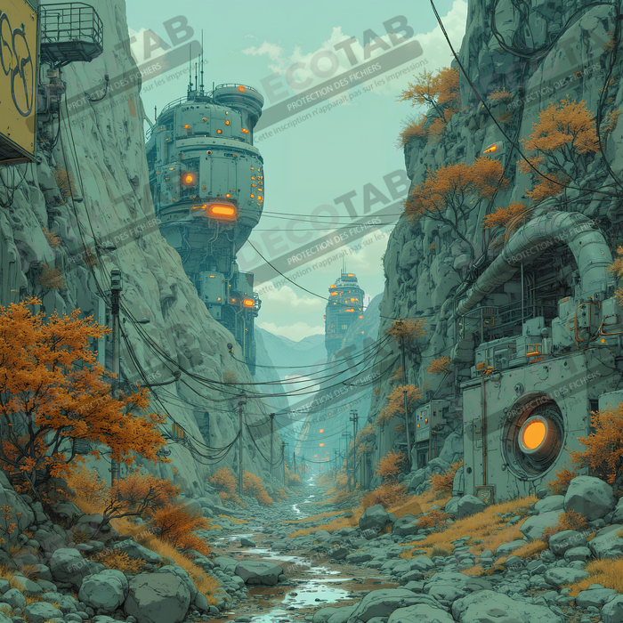 Tableau d'un paysage futuriste