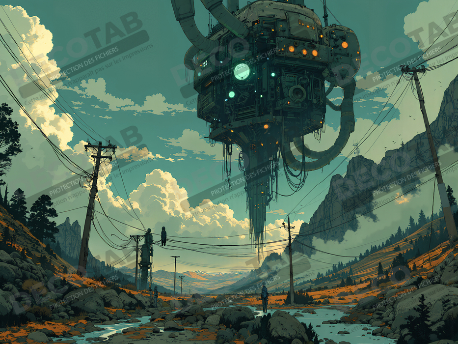 Tableau d'un paysage futuriste