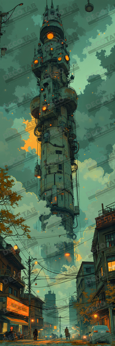 Tableau d'un paysage futuriste