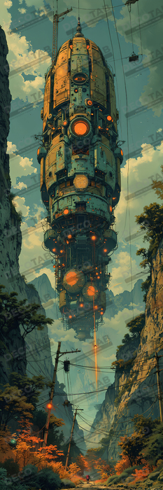 Tableau d'un paysage futuriste