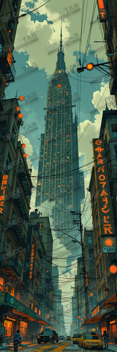 Tableau New York futriste, version SF