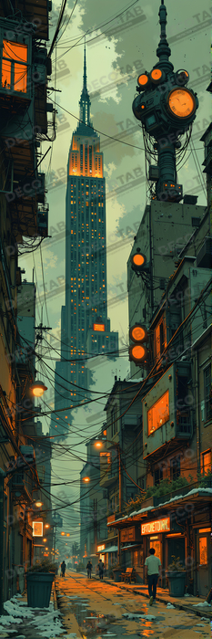 Tableau New York futriste, version SF