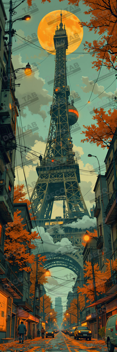 Tableau de Paris SF futuriste