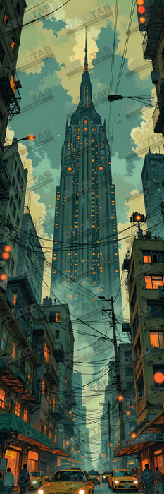 Tableau New York futriste, version SF