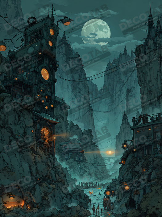 Paysage futuriste sombre et organique