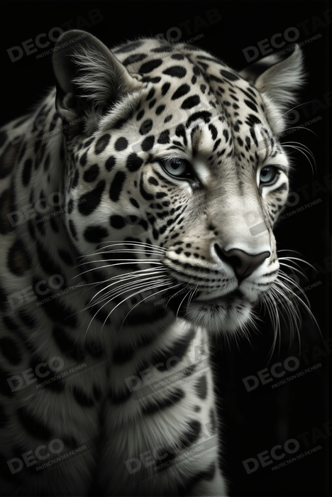 Tableau léopard - Portrait studio sur fond noir