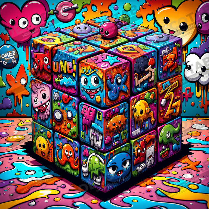 Tableau Rubik's Cube street art