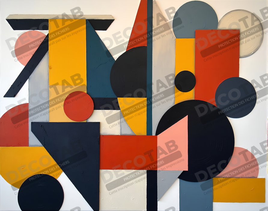 Tableau abstrait rouge anguleux