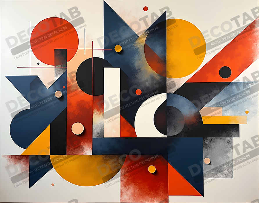 Tableau abstrait rouge anguleux