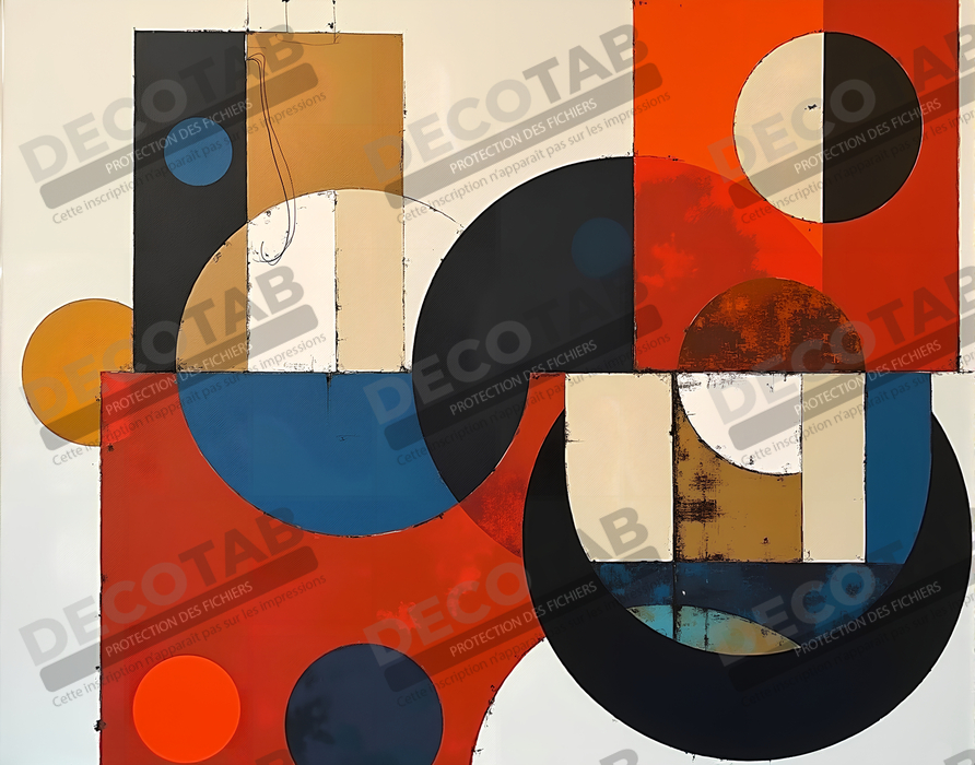 Tableau abstrait rouge anguleux