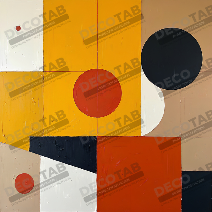 Tableau abstrait ocre jaune minimaliste