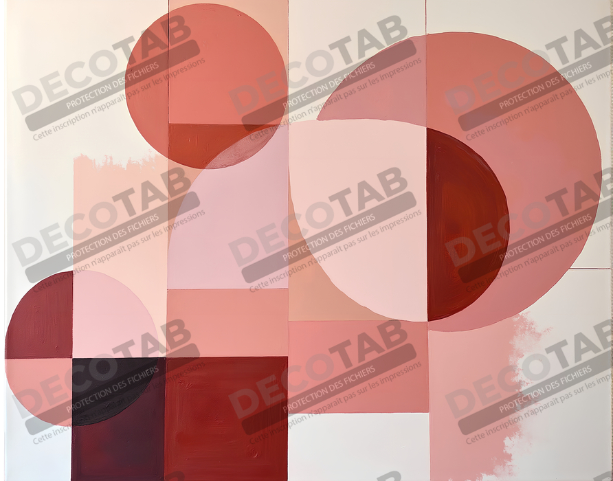 Tableau abstrait rose