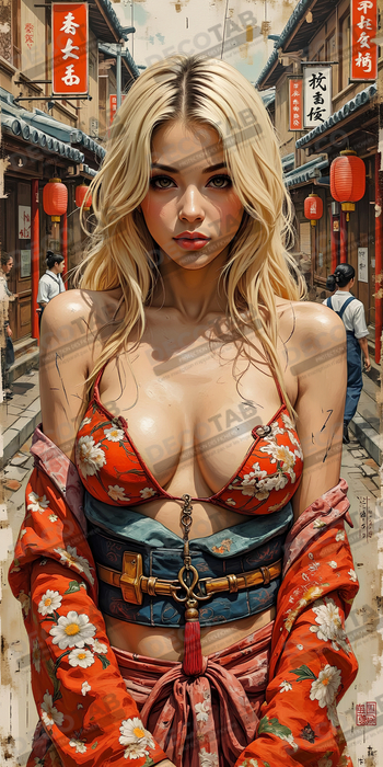 Tableau digital femme sexy style manga