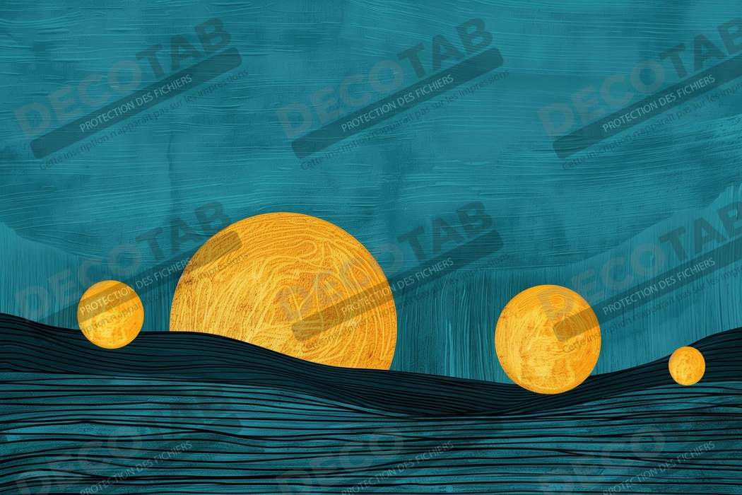Tableau abstrait coucher de soleils