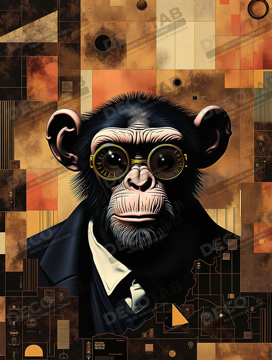 Tableau animal hypnotique rétro - Portrait mystérieux et graphique