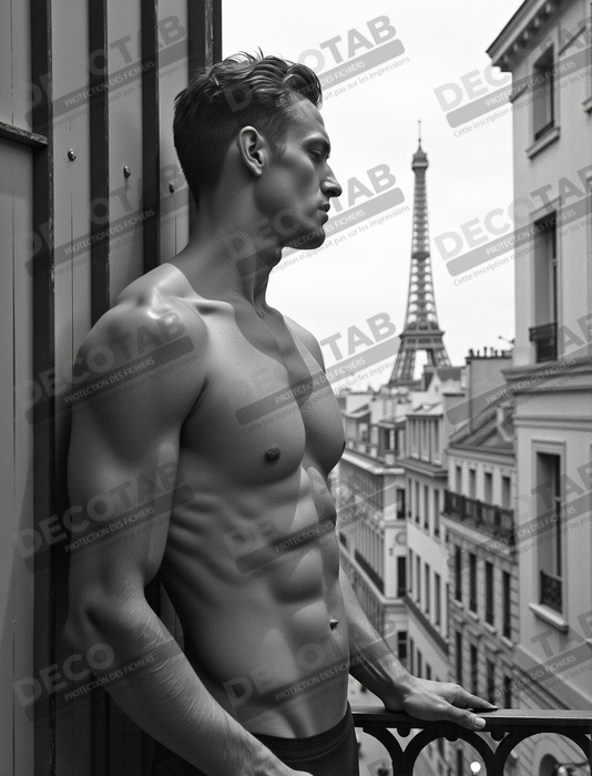Tableaux noir et blanc masculin Paris intime