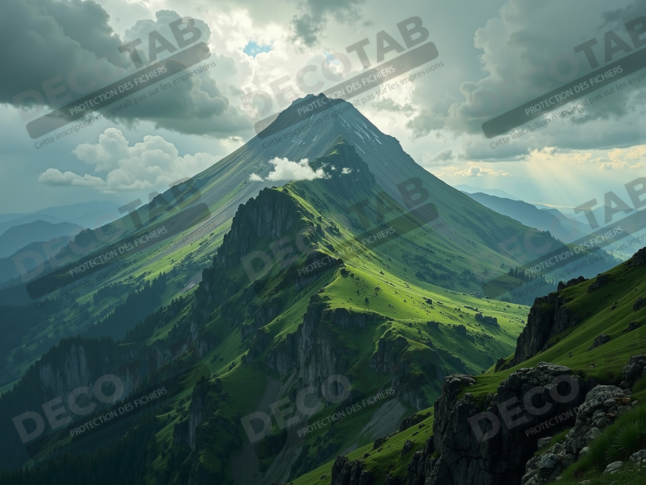 Tableau paysage volcanique spectaculaire