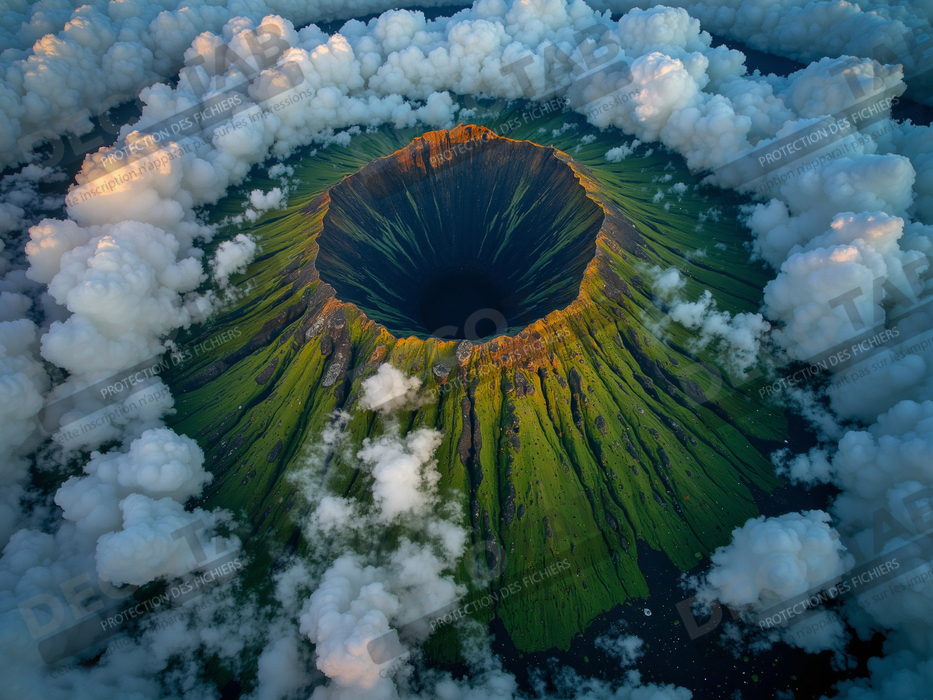 Tableau paysage volcanique spectaculaire
