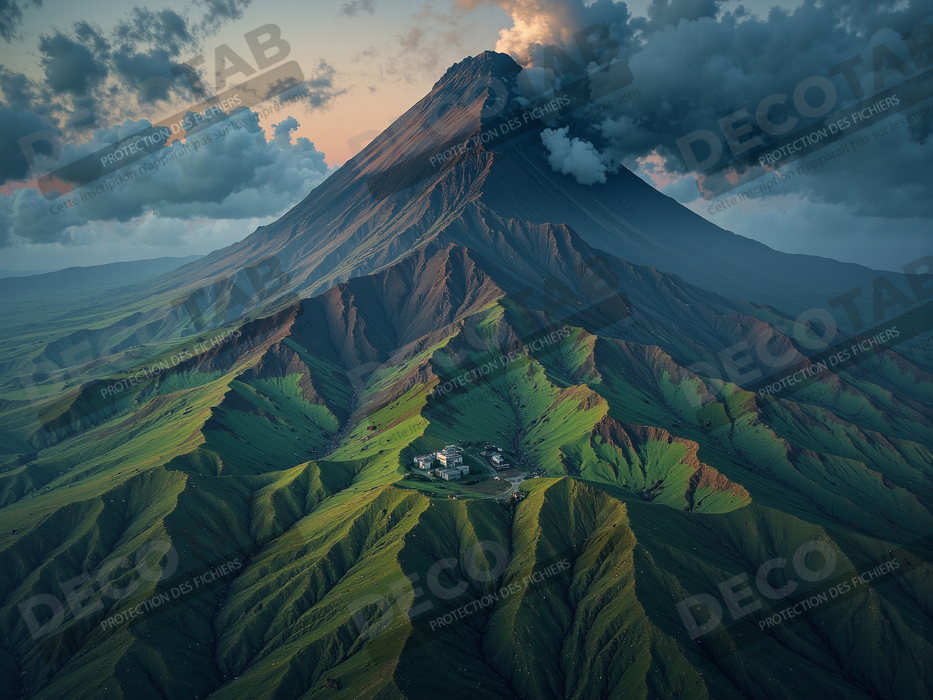 Tableau paysage volcanique spectaculaire