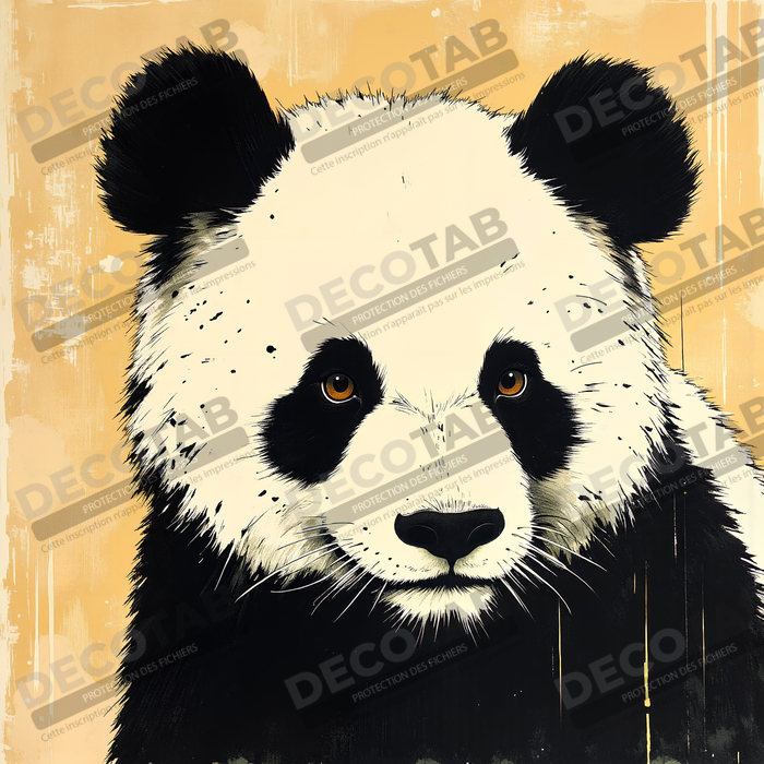 Tableau panda moderne - Peinture animalière expressive et graphique