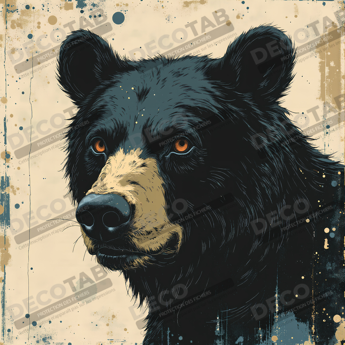 Tableau ours brun | Peinture ours moderne et expressive