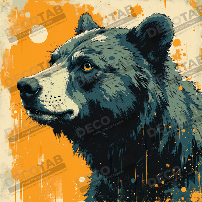 Tableau ours brun | Peinture ours moderne et expressive