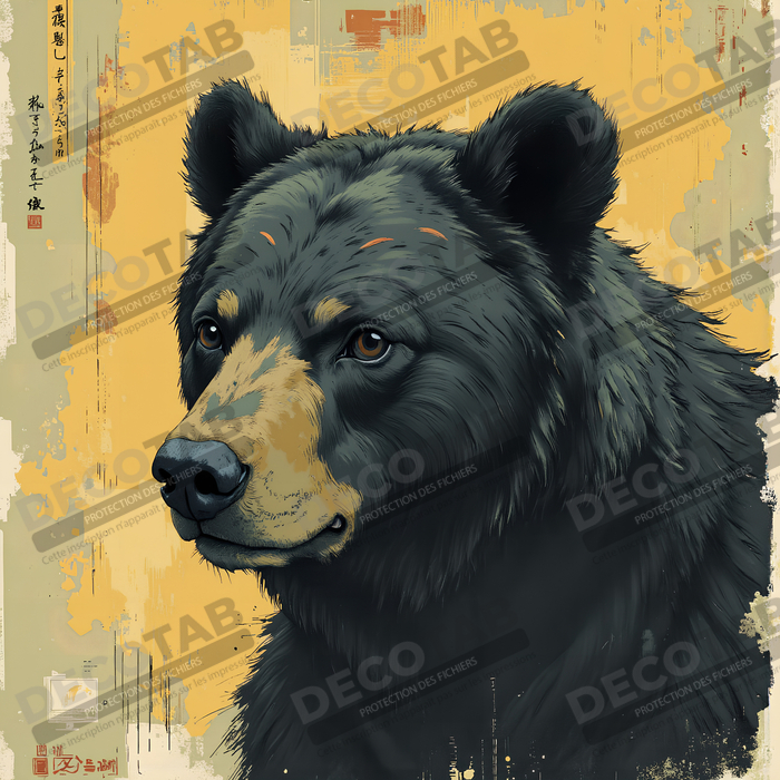 Tableau ours brun | Peinture ours moderne et expressive