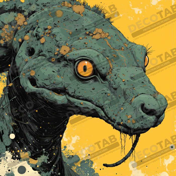 Tableau serpent moderne - Peinture animalière expressive et graphique