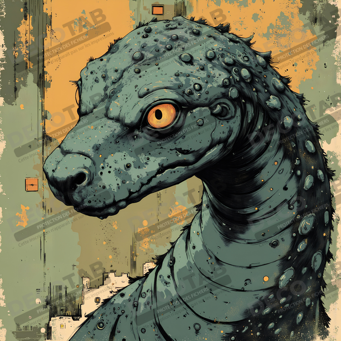 Tableau serpent moderne - Peinture animalière expressive et graphique