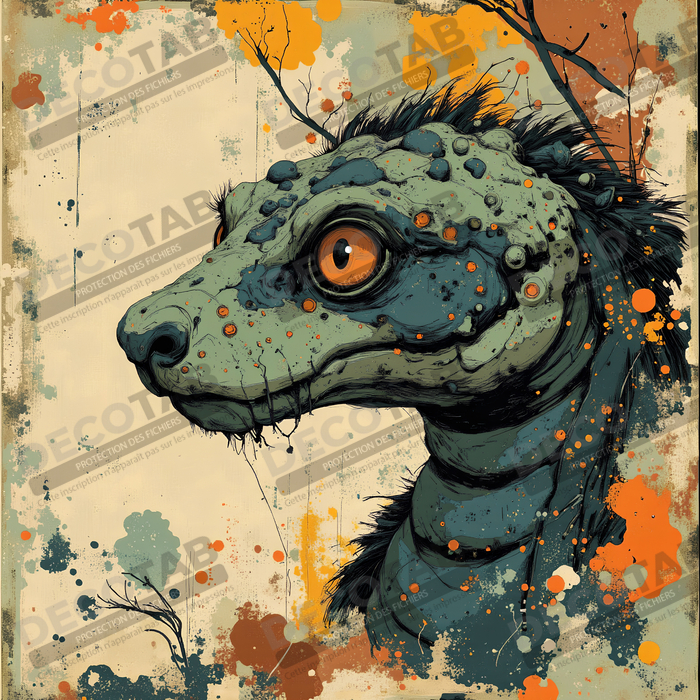 Tableau serpent moderne - Peinture animalière expressive et graphique
