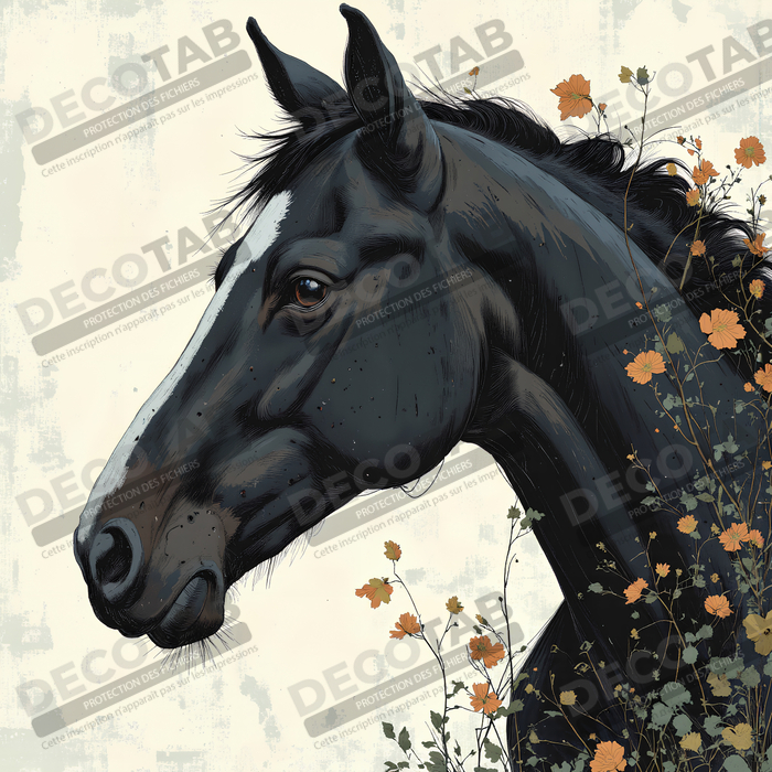 Tableau cheval | Peinture moderne expressive cheval