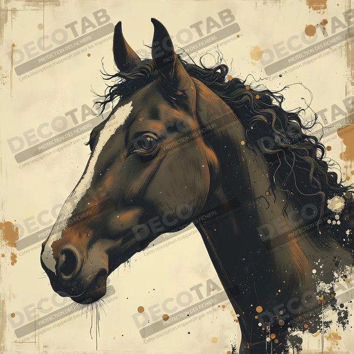 Tableau cheval | Peinture moderne expressive cheval