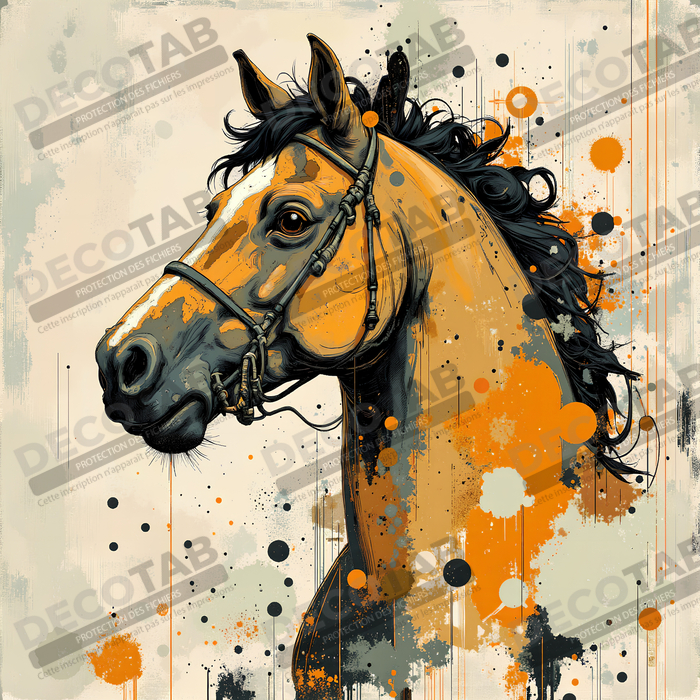 Tableau cheval | Peinture moderne expressive cheval
