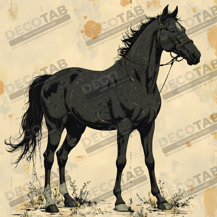 Tableau cheval | Peinture moderne expressive cheval