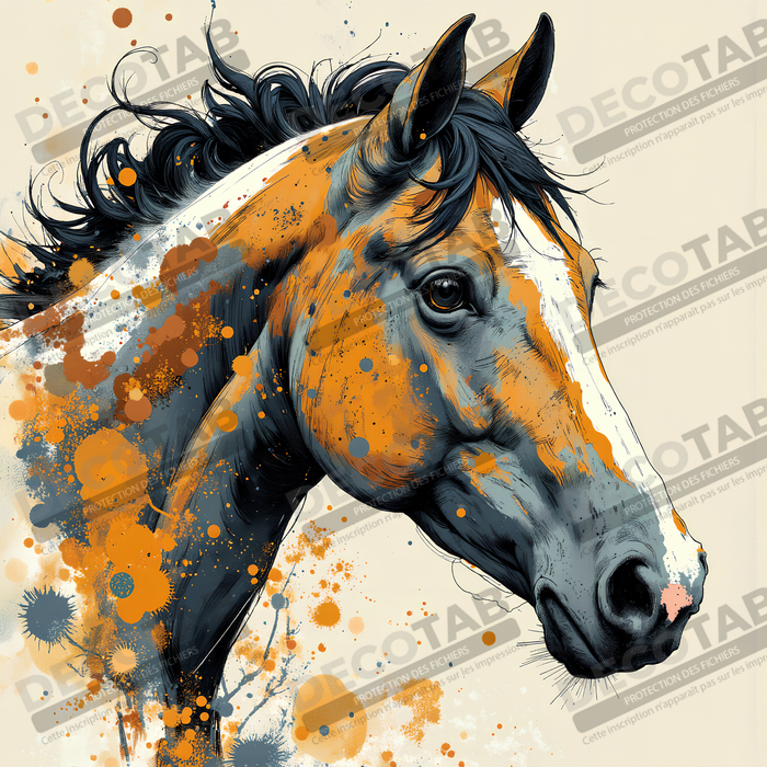Tableau cheval | Peinture moderne expressive cheval